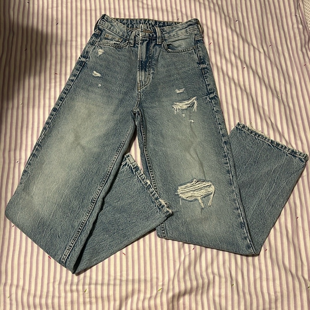 Distressed Blue Jeans